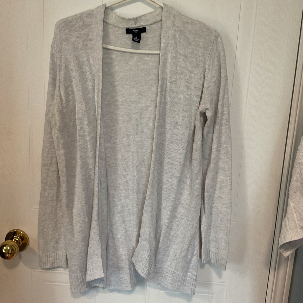 Gap Cardigan Women Size S Gray Excellent Open Front Lightweight Knit Layering